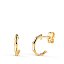  Pendientes Medio Aro Textura Bambú – Oro 18K 11x 2 mm